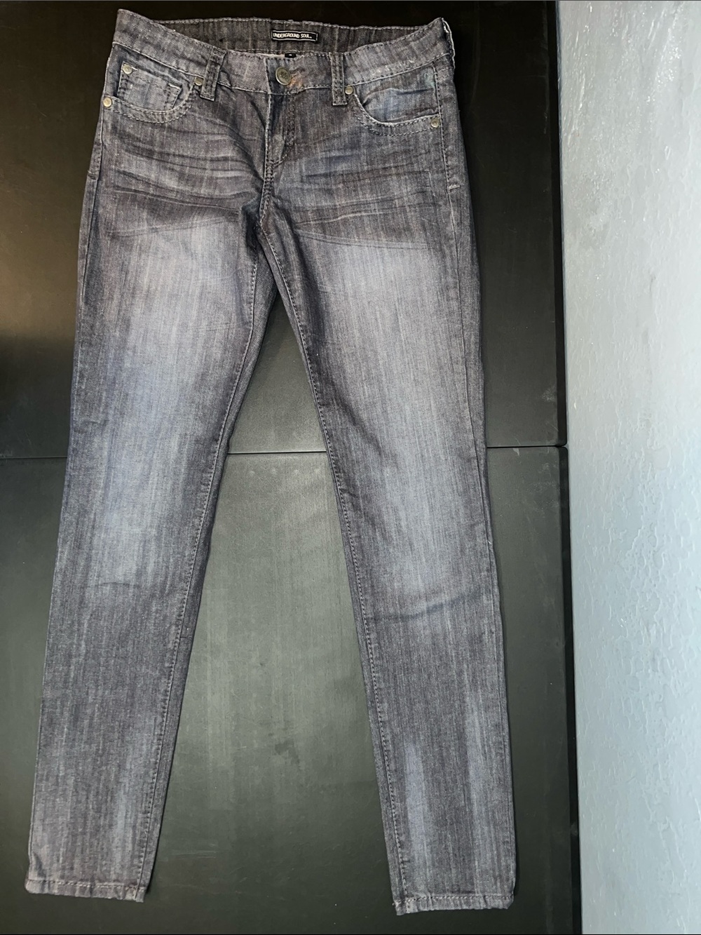 Underground Soul Grey Skinny Jeans with Faded Wash